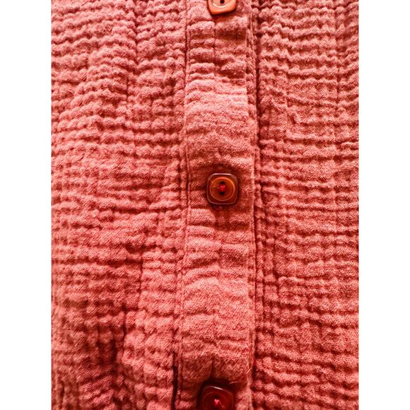 Rachel Pally - Gauze Amerie Shirt Dress - Persimmon- XL - Picture 12 of 14